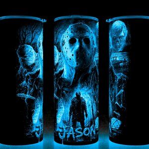 Glow in the Dark Jason Friday the 13th Horror Cup Mug Tumbler 20oz
